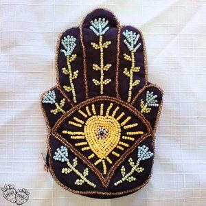 🪬 Handmade ⋆Hamsa⋆ Beaded Coin Purse ⋆ خمسة 🧿